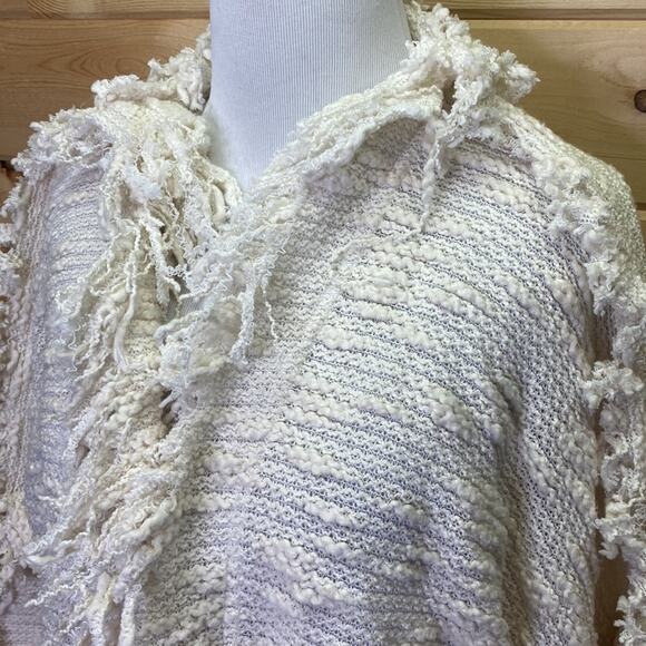 Misa Los Angeles Cotton Linen Open Cardigan Fringe Shag Sweater Size Small - Picture 2 of 9